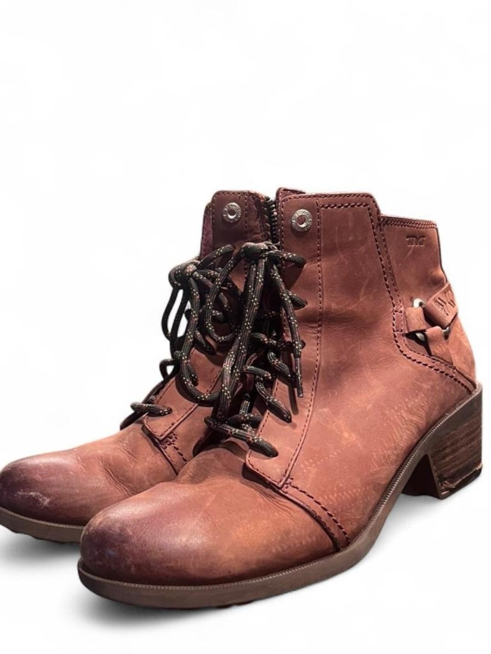 Teva Women's Lace-Up Brown Leather Ankle Boots